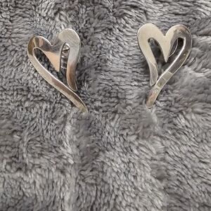 Elegant Silver Heart Earrings